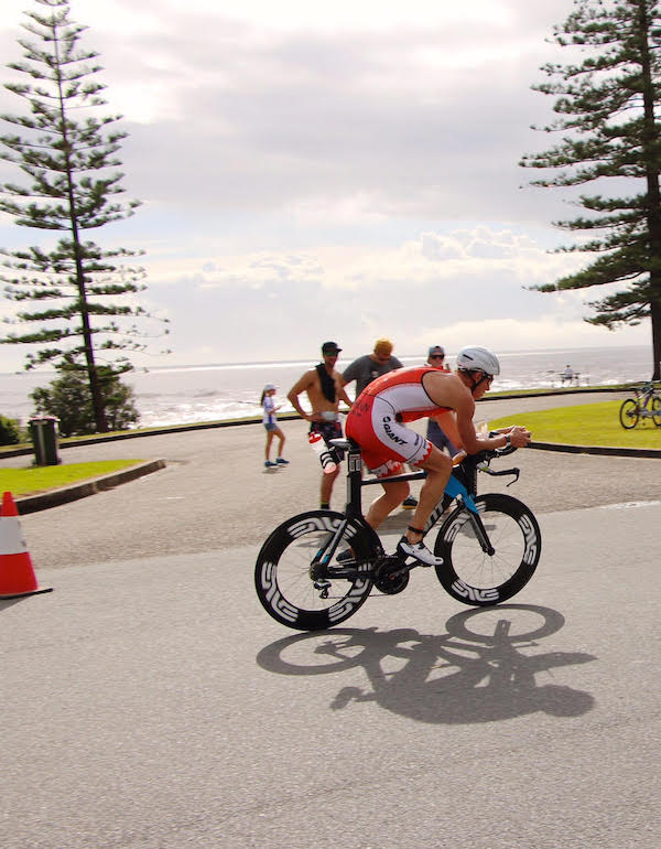 Luke Bell racing on bike